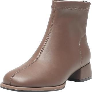 大东 时装靴女鞋2024冬季通勤百搭中跟今年流行的小个子靴0001