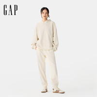 Gap女装2025春季logo连帽卫衣oversize基础款休闲上衣761956 米色 XL (175/92A)亚洲尺码