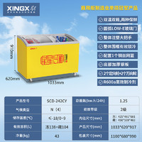 星星 XINGX 雪糕柜展示柜商用大容量圆弧柜岛柜卧式大容量超市冷冻冷冰柜