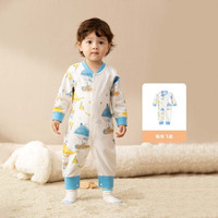 aqpa【195g新疆棉】婴儿长袖爬服春秋男女宝宝四季内衣婴儿保暖连体衣 白底蓝鲸（不含口水巾） 100cm