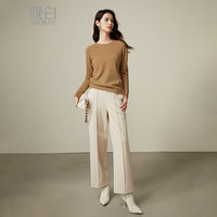 晚白【100%羊毛】宽松显瘦毛衣女2024冬款时尚高级感洋气针织打底衫 驼色 S