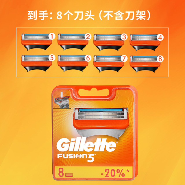 Gillette 吉列 锋隐手动剃须刀 5层刀片 8只装
