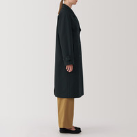 无印良品（無印良品 MUJI）女式 不易沾水 双排扣大衣 风衣外套女秋季中长款 24年秋