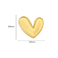潮宏基 小确幸爱心足金耳钉黄金耳环磨砂5G金耳饰计价生日礼物