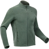 迪卡侬 男士户外山地保暖徒步摇粒绒夹克外套 绿色-4630474 S