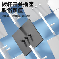 国际电工86型超薄白色哑光复古拨杆开关插座一开双控五孔家用 空白面板 单开开关