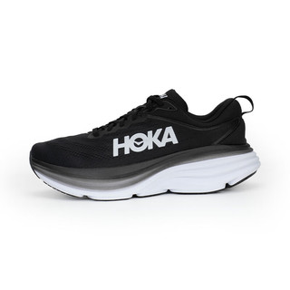 HOKA ONE ONE 男鞋跑步鞋Bondi 8 网面透气减震运动鞋宽楦新款 男 黑色/白色 42