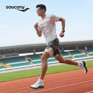 索康尼（SAUCONY）菁华14/15男跑步鞋轻量缓震专业马拉松训练路跑运动鞋子KINVARA 【菁华15】白灰 40.5