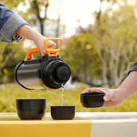 乐扣乐扣（LOCK&LOCK）保温壶304不锈钢车载大容量家用保温瓶户外便携旅行壶暖水壶暖瓶 黑色 1800ml