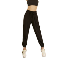 暴走的萝莉 束脚收口运动长裤女薄款宽松速干瑜伽裤亲肤透气跑步裤LLKK03207 黑色 L