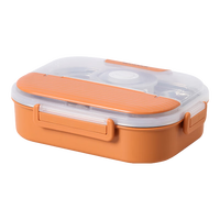美厨（maxcook）304不锈钢饭盒 微波炉饭盒5格保温饭盒 配餐具袋子橙MCFT0696 304不锈钢5格 配餐具袋子 透明橙