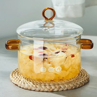 忆壶茶(YIHUTEA)高硼硅玻璃锅家用透明煮锅电陶炉明火耐高温炖锅泡面银耳汤煲汤锅 加厚炖锅 15.8cm 1.9L