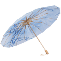 VONLILIENFELD费乐德双人晴雨伞三折16骨双层折叠伞中国风雨伞加大加厚加固复古 16骨双层伞-竹影