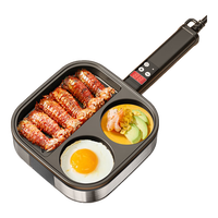 奥克斯(AUX)四孔电煎蛋锅神器平底锅不粘锅鸡蛋汉堡家用早餐机牛排专用锅烤盘