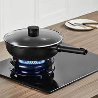 九阳（Joyoung）炒锅不粘锅平底锅抗菌少油烟家用炒菜锅电磁炉煤气灶通用 带盖-JLB2662D 26cm