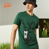 奥索卡 OZARK GEAROZARK户外短袖T恤男 夏季男Sorona环保圆领休闲短袖 339079 松树绿-151 M (170)