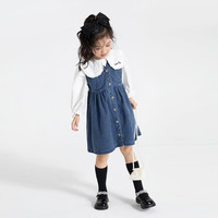 JELLYBABY【森系翻领甜美衬衫】2024春季儿童女童衬衫上衣 米白 90