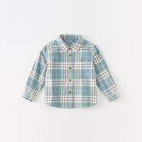 儿童衬衫春秋男童上衣中大童格子衬衣长袖休闲衬衫