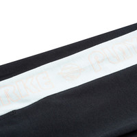 鸿星尔克儿童装运动针织裤子休闲裤男小童长裤舒适条纹裤子 正黑/淡粉橘 120