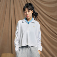 adidas 阿迪达斯 女款秋季休闲翻领宽松套头卫衣