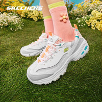 斯凯奇（Skechers）波点熊潮流女子时尚绑带轻便时尚运动休闲鞋 白色/灰色/粉色/WGYP 38.5