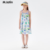 马·拉丁(M.Latin)/童装儿童连衣裙24夏女大小童满地图案吊带裙 花紫色 120cm