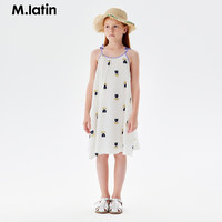 马·拉丁（M.Latin）/童装儿童连衣裙24夏女大小童满地图案吊带裙 花白色 120cm