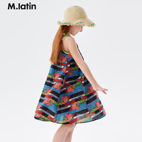 马·拉丁(M.Latin)/童装儿童连衣裙24夏女大小童满地图案吊带裙 花红色 120cm