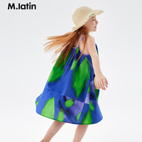 马·拉丁(M.Latin)/童装儿童连衣裙24夏女大小童满地图案吊带裙 紫罗兰 100cm