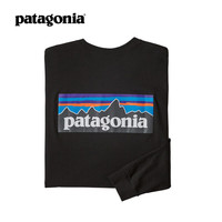 巴塔哥尼亚（Patagonia）男士混纺棉轻便logo潮流圆领长袖T恤卫衣L/S P-6 Logo 38518 BLK XL