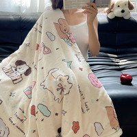 雅鹿毯子午睡办公室沙发毯空调珊瑚绒毛毯加厚冬季小盖毯秋冬四季通用 梦幻乐园【多功能盖毯】 150*200cm【单人毯/可铺床】