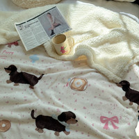 雅鹿毯子午睡办公室沙发毯空调珊瑚绒毛毯加厚冬季小盖毯秋冬四季通用 调皮狗【多功能盖毯】 150*200cm【单人毯/可铺床】