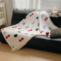 雅鹿毯子午睡办公室沙发毯空调珊瑚绒毛毯加厚冬季小盖毯秋冬四季通用 苹果乐园【多功能盖毯】 200*230cm【双人毯/可铺床】
