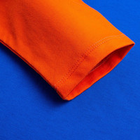 鸿星尔克（ERKE）童装儿童长袖T恤秋季拼接撞色简约儿童长T小童装男童女童纯棉 温莎蓝 120