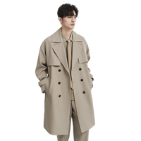 伯爵卓尔双排扣经典通勤风衣外套男中长款英伦简约大衣2024春秋季新款