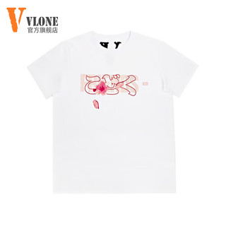 VLONE【美版】短袖t恤男潮牌2024夏季圆领宽松樱花大V重磅logo打底衫男