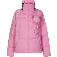 卓雅周末冬季立领立体萌宠玩偶少女短款鸭绒羽绒服外套女