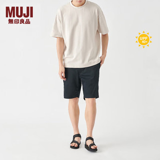 无印良品（MUJI）男式 凉感珠地网眼宽版T恤 男士短袖打底衫男款 ABA91C3S 象牙白 4XS-3XS 165/88A