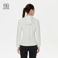 /可隆 KOLON SPORT针织夹克 女子弹力连帽印花接触凉感UPF50+防晒衣外套 LKJK5MNT10-CR 淡鹅黄 均码 修身版型，拍大一码