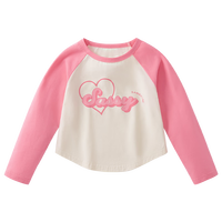 JELLYBABY女童t恤春秋女大童打底衫6-8岁宝宝圆领上衣春季儿童春装长袖 杏色 120CM