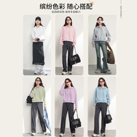 MJ STYLE牛奶丝连帽卫衣女2025春季短款宽松显瘦小个子百搭外套上衣