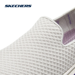 斯凯奇（Skechers）闪穿鞋|2025女子透气轻盈高回弹懒人一脚蹬休闲运动鞋 灰色/淡紫色/GYLV 37.5