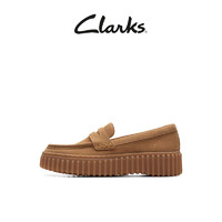 Clarks TorhillPenny女鞋春季饼干鞋休闲一脚蹬牛皮厚底乐福鞋