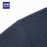 罗蒙（ROMON）华夫格圆领卫衣男2025春秋青年男士纯色长袖T恤时尚打底衫 3T509318红色 XL (180) 适合130-150斤 180/XL(适合130-150斤)