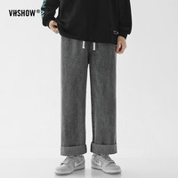 viishow美式复古基础百搭大码休闲长牛仔裤男士潮牌ins百搭直筒宽松阔腿 浅灰 M