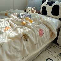 雅鹿毯子午睡办公室沙发毯空调珊瑚绒毛毯加厚冬季小盖毯秋冬四季通用 炫彩南瓜【多功能盖毯】 150*200cm【单人毯/可铺床】