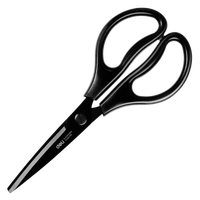 得力(deli)180mm黑刃防锈剪刀 办公生活家用剪刀 中号剪子手工剪纸刀【大手柄 更舒适】办公用品 TJ125S