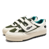 飞跃（Feiyue）女鞋休闲板鞋女春春季拼接潮鞋子女舒适百搭厚底运动旅行鞋女 米绿 37