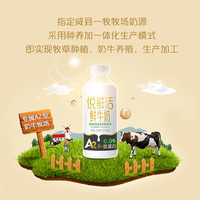 悦鲜活 【定期购 】A2β-酪蛋白 鲜牛奶 保留更多活性蛋白 450ml 低温奶 A2型450ml*7