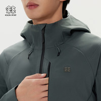 可隆 KOLON SPORT户外休闲衣运动防风防泼水徒步登山软壳夹克外套 深绿色DG 4XL